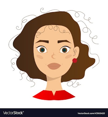 face of a girl with curly dark hair and caviar