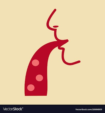 Face vomiting flat cartoon character icon vomit vector image