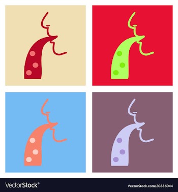 Face vomiting flat cartoon character icon vomit vector image