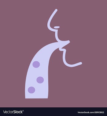 Face vomiting flat cartoon character icon vomit vector image