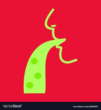 Face vomiting flat cartoon character icon vomit vector image