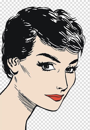 Face Watercolor painting Portrait Illustration, Fashion beauty portrait short hair transparent background PNG clipart