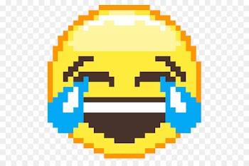 Face With Tears Of Joy Emoji, Pixel Art, Minecraft, Emoticon, Smiley PNG