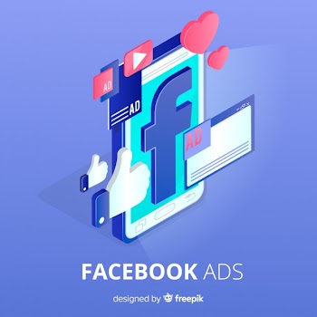Facebook ads flat background