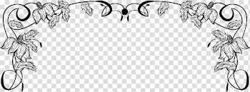 Facebook border , white and black floral frame transparent background PNG clipart