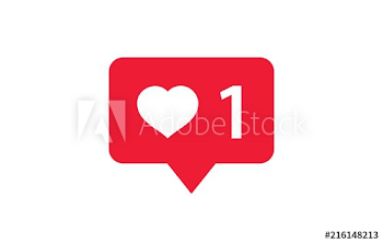 Facebook Like and Heart Love Icon. Liked Red Bubble on a white ...