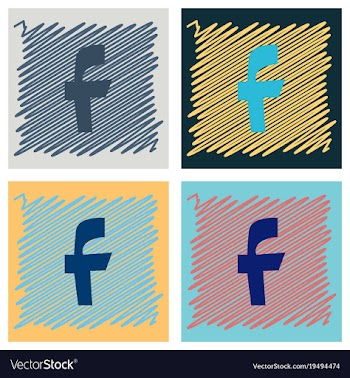 Facebook logotype social network icon vector image