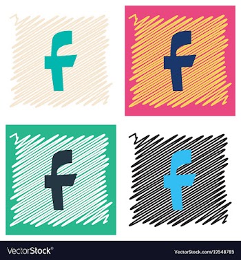 Facebook logotype social network icon vector image