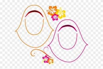 Faceless Hijab Hibiscus Clip Art - Island Baby - Pink Mousepad