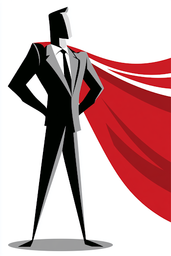 Faceless Superhero Businessman Illustration