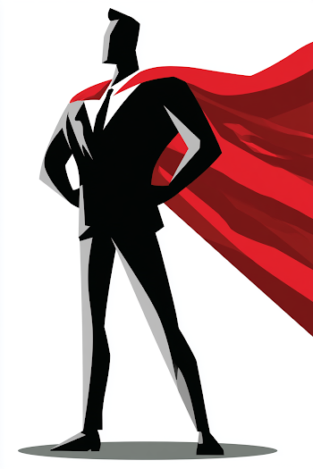 Faceless Superhero Businessman Vector Illustration