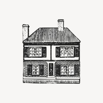 Factory building drawing clipart, vintage | Free Vector - rawpixel