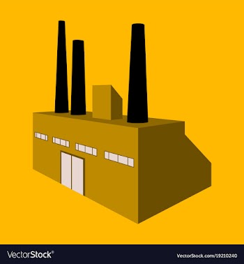 Factory building icon set in the flat style vector image