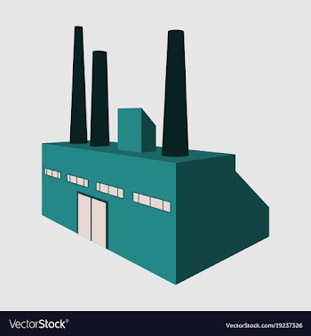 Factory building icon set in the flat style vector image