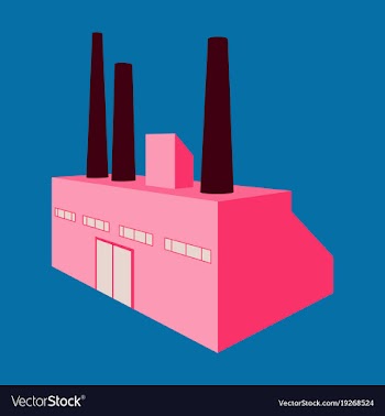 Factory building icon set in the flat style vector image