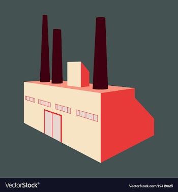 Factory building icon set in the flat style vector image