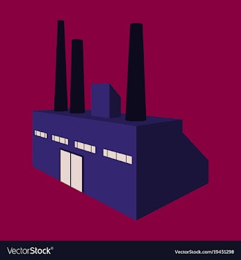 Factory building icon set in the flat style vector image