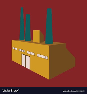 Factory building icon set in the flat style vector image