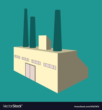 Factory building icon set in the flat style vector image
