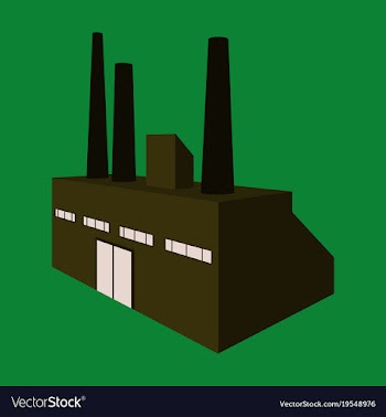 Factory building icon set in the flat style vector image