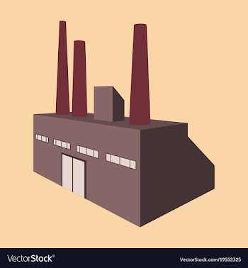 Factory building icon set in the flat style vector image
