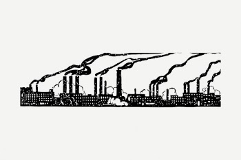 Factory drawing clipart, industry pollution | Free PSD - rawpixel