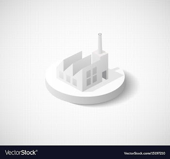  					Factory hangar of isometric city icon dimensional vector image														