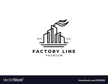 factory industry building modern logo design line