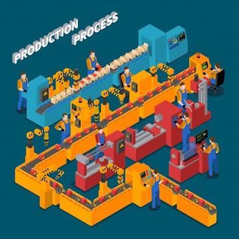 Factory isometric composition