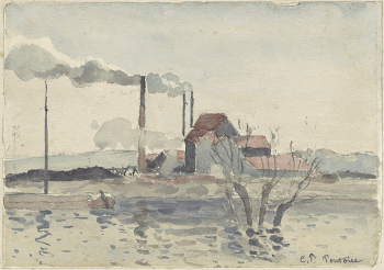 Factory on the Oise at Pontoise | Free Photo - rawpixel