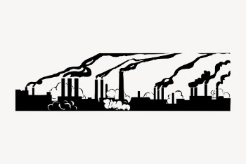 Factory pollution clip art illustration. | Free Photo - rawpixel