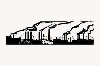 Factory pollution clipart, collage element | Free PSD - rawpixel