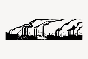 Factory pollution clipart, illustration vector. | Free Vector - rawpixel