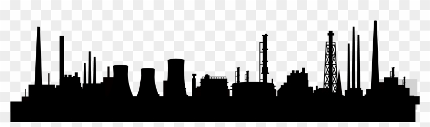 Factory Silhouette Skyline Vector Black City Coal Factory - Industry Silhouette