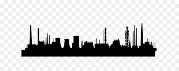Factory Silhouette Skyline - Vector black city coal factory silhouette 