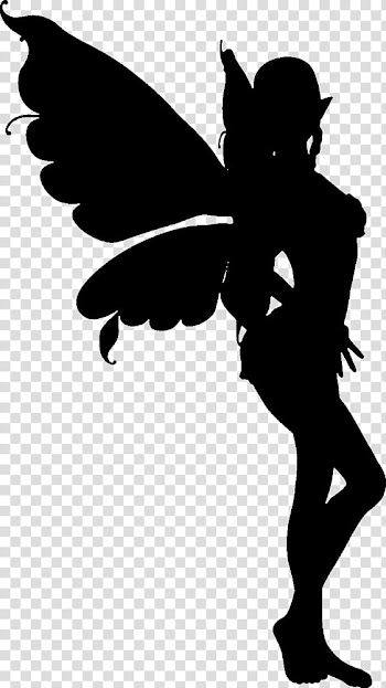Faerie Silhouettes , black and white abstract painting transparent background PNG clipart
