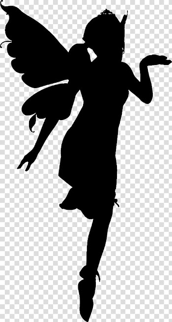 Faerie Silhouettes , black and white abstract painting transparent background PNG clipart