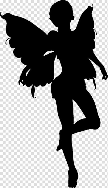 Faerie Silhouettes , black and white abstract painting transparent background PNG clipart
