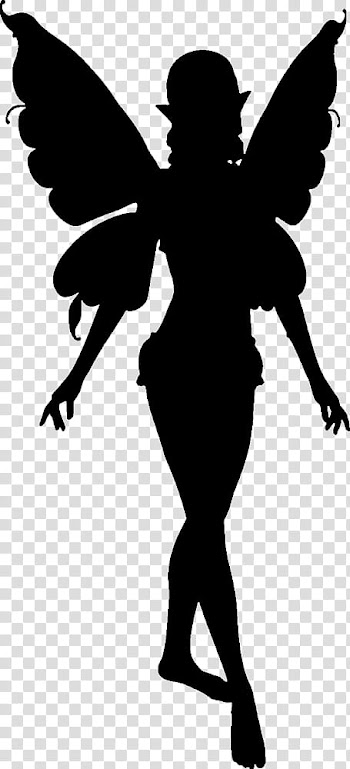 Faerie Silhouettes , black and white abstract painting transparent background PNG clipart
