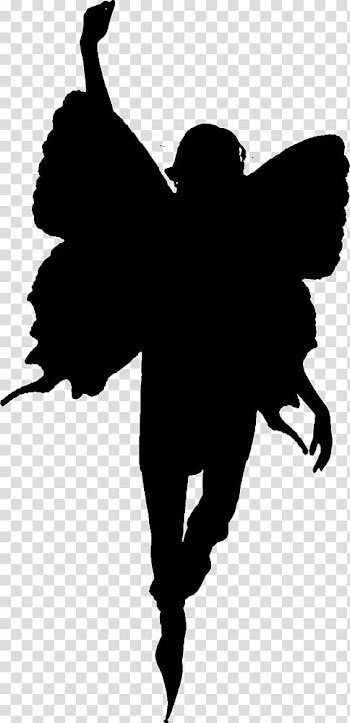 Faerie Silhouettes , black and white abstract painting transparent background PNG clipart