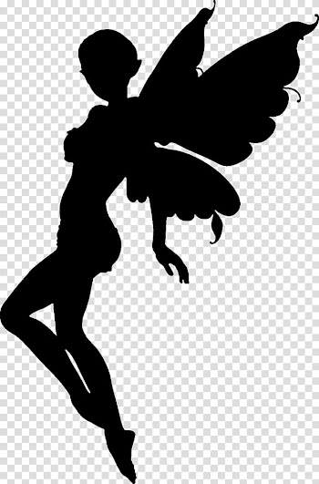 Faerie Silhouettes , black and white abstract painting transparent background PNG clipart