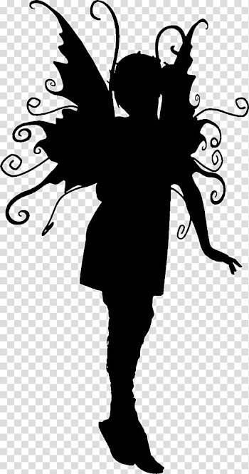 Faerie Silhouettes , black and white abstract painting transparent background PNG clipart