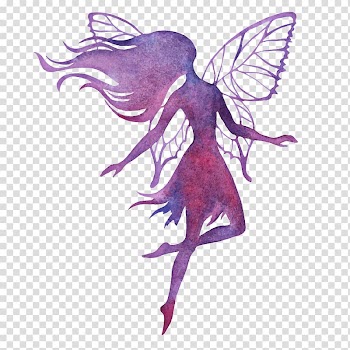 Fairy , Fairy Watercolor painting Silhouette Illustration, angel transparent background PNG clipart