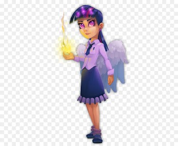 Fairy Illustration Cartoon Figurine Purple - hand drawn unicorn 