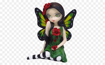 Fairy riding Figurine Strangeling: The Art of Jasmine Becket-Griffith Pixie - hand-painted puppy 