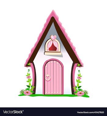 fairytale house with pink roof free