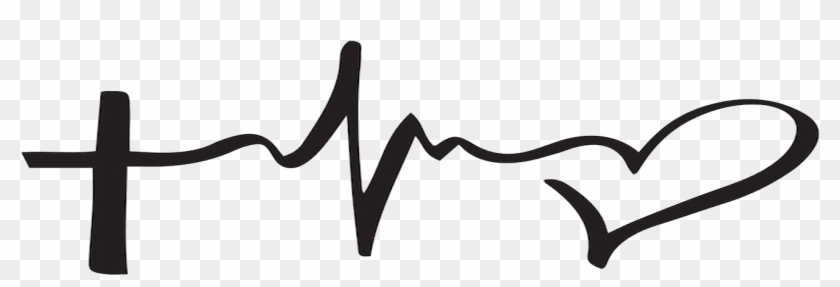 Faith, Hope, Love - Heartbeat With Cross And Heart