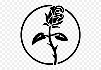 Fall Leaf Clip Art Black And White - Anarchist Symbol Black Rose