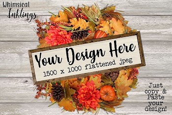 Fall Wreath Sign Mock Up