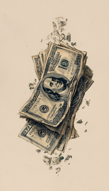 Falling Money Illustration